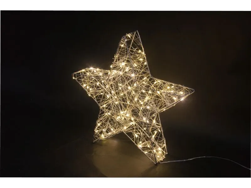 Dameco LED-Figur Stern, 120 LEDs, 8 x 38 cm, Silber Dameco LED-Figur Stern, 120 LEDs, 8 x 38 cm, Silber