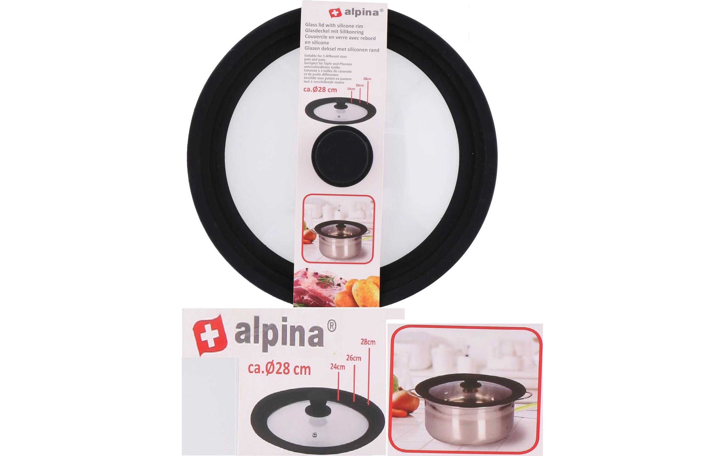 ALPINA Glasdeckel mit Silikonring 28 cm