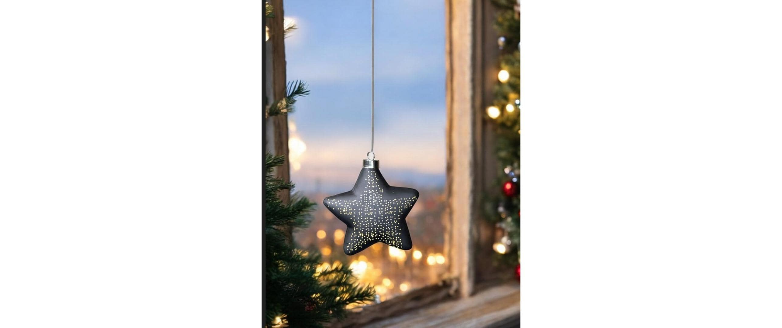 Dameco LED Hänger Stern Glas, 4.8 cm x 12 cm x 12 cm