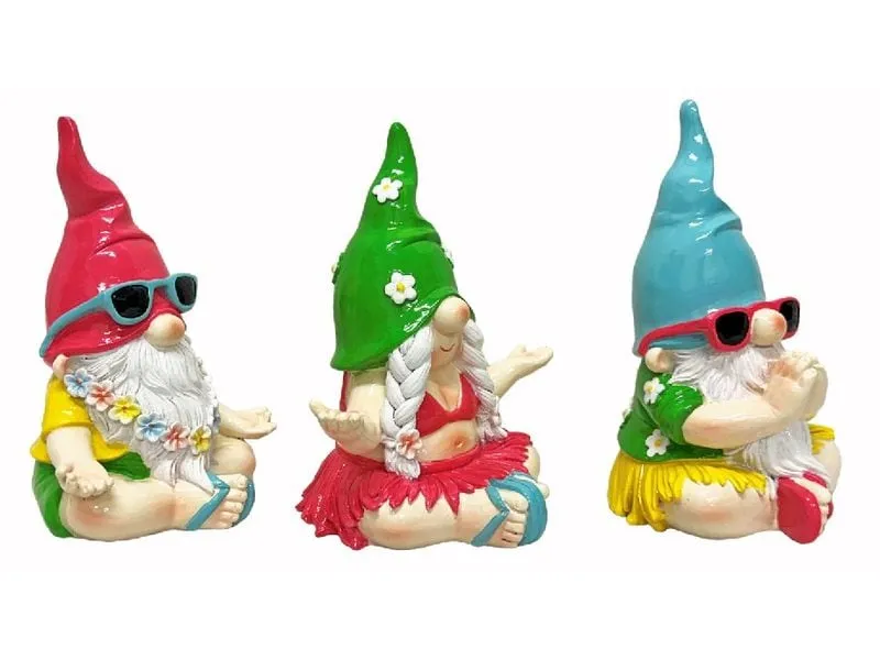 Dameco Gartenzwerg sitzend in Yoga Pose 3-er Set, 12 x 14 x 17 cm Dameco Gartenzwerg sitzend in Yoga Pose 3-er Set, 12 x 14 x 17 cm
