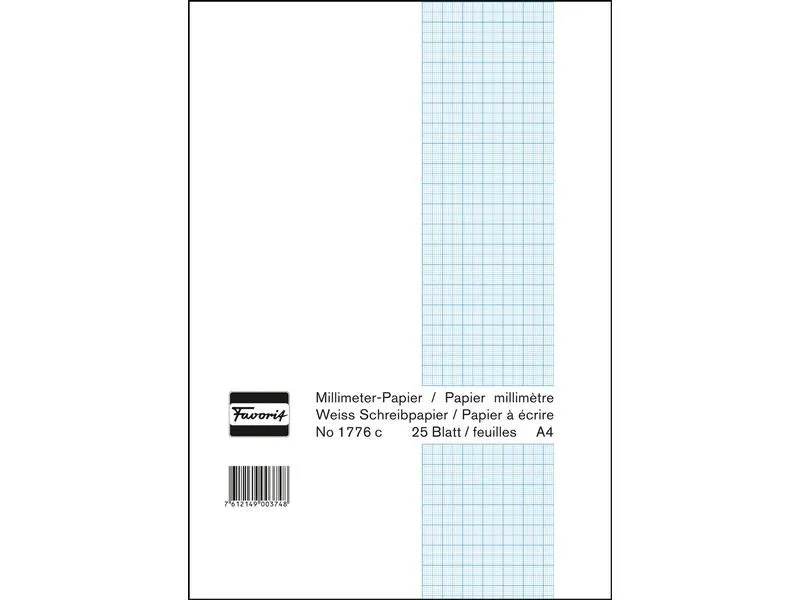 Favorit Notizblock 21 x 29.7 cm, 25 Blatt, Weiss/Blau