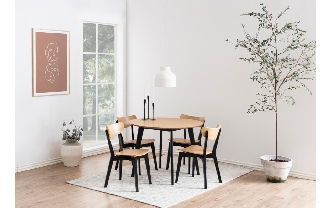 AC Design Tisch Roxby Ø 105 x 76 cm, Nature/Schwarz
