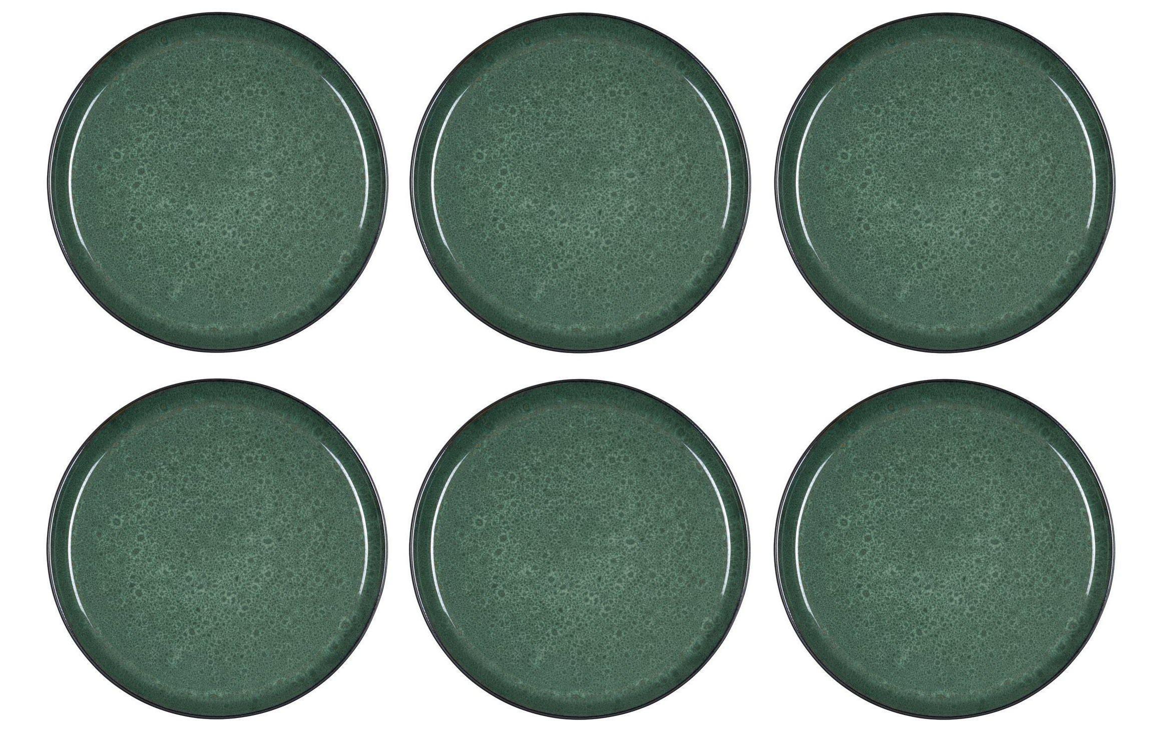 Bitz Speiseteller Ø 27 cm, 6 Stück, Schwarz/Grün