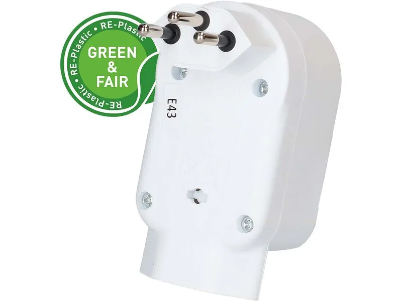 Max Hauri Mehrfachstecker ADAPT 2+1x Typ 13 weiss drehbar Green+Fair