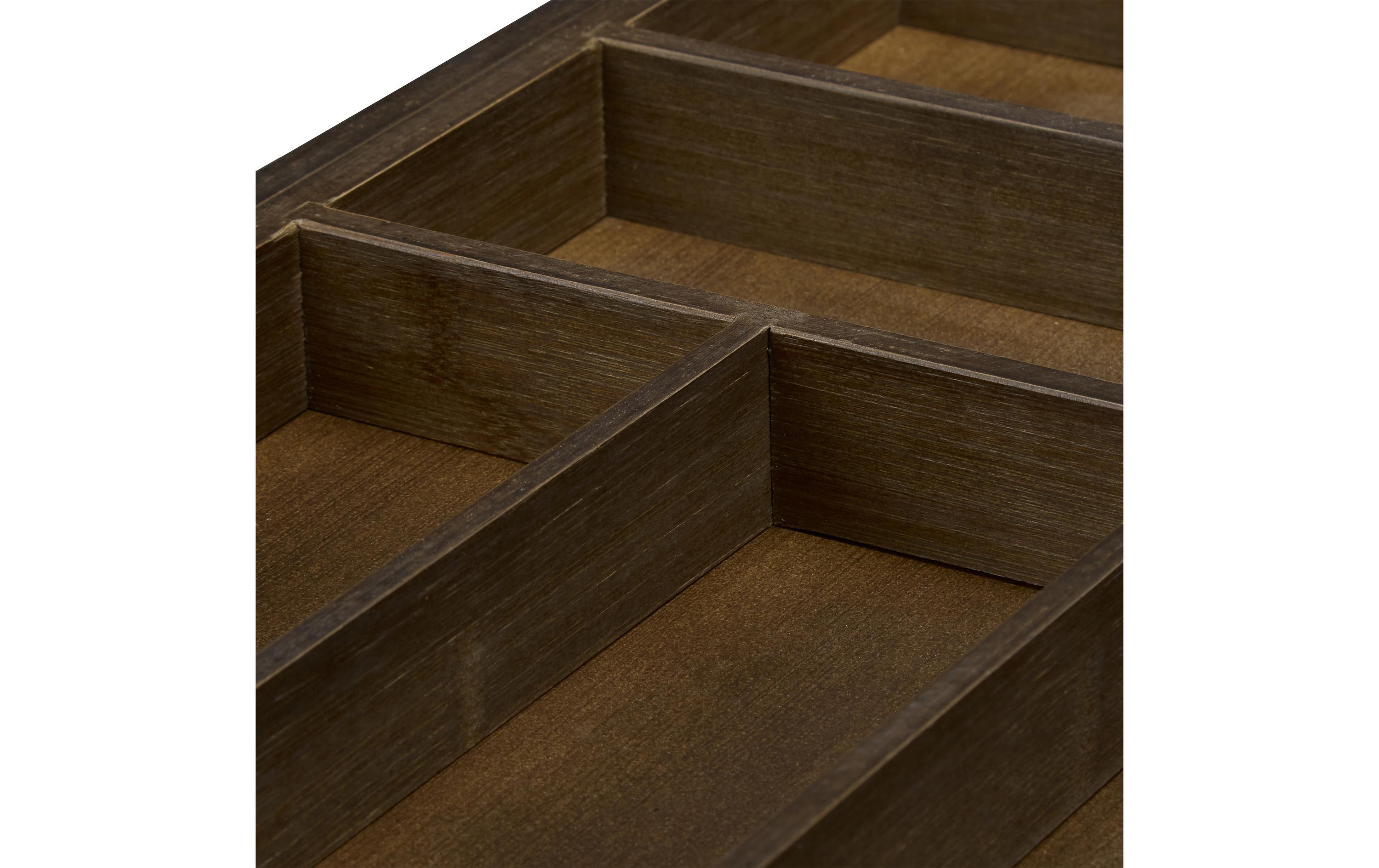 relaxdays Besteckkasten ausziehbar Dunkelbraun