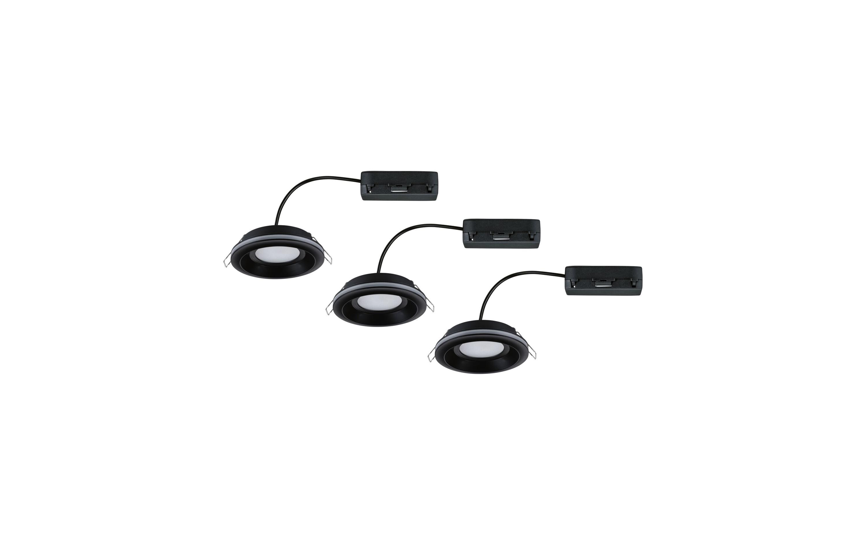 Paulmann Einbauleuchte LED Sormus 3er-Set Schwarz