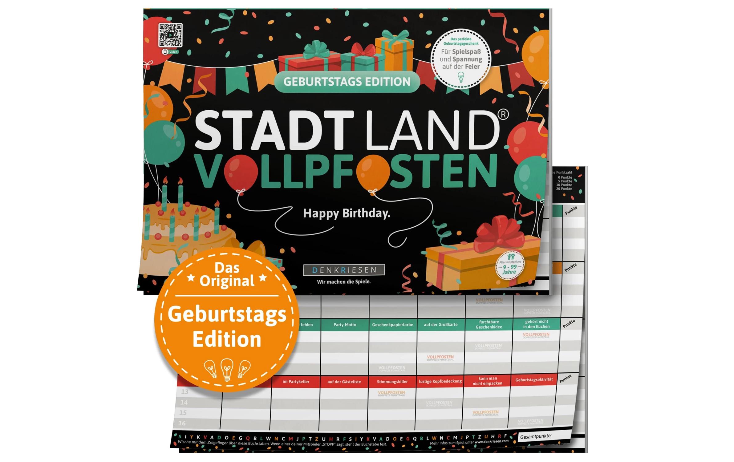 Denkriesen Stadt Land Vollpfosten A4 Block Geburtstags Edition -DE-
