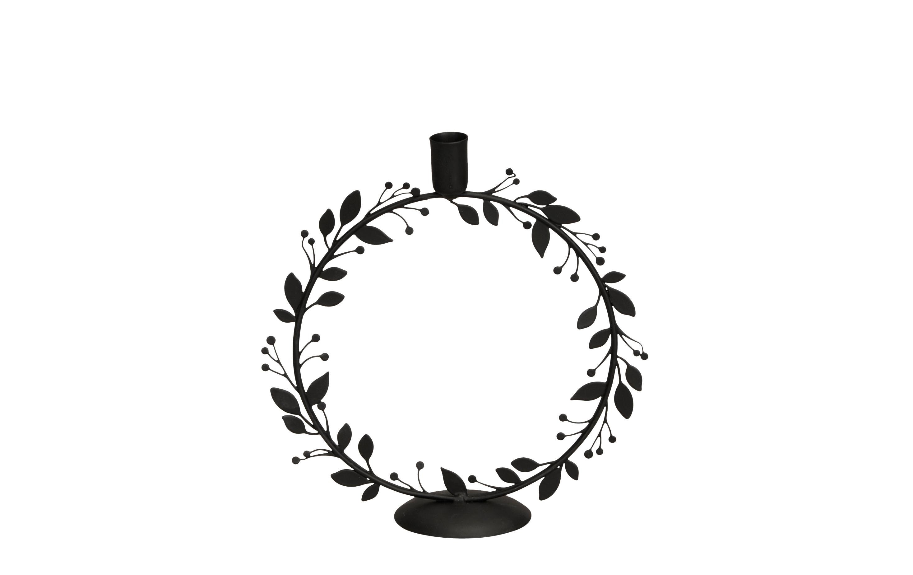 COCON Kerzenhalter Kranz, Schwarz