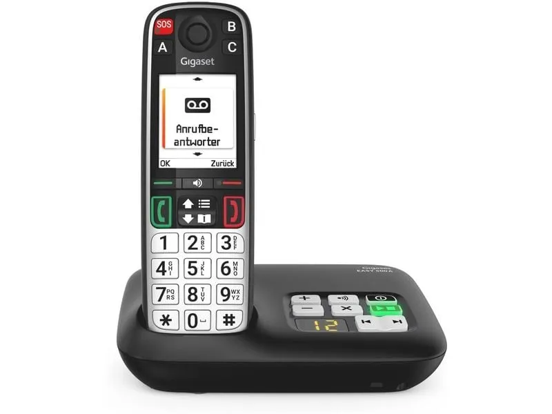 Gigaset Schnurlostelefon EASY 500A Schwarz mit Anrufbeantworter Gigaset Schnurlostelefon EASY 500A Schwarz mit Anrufbeantworter