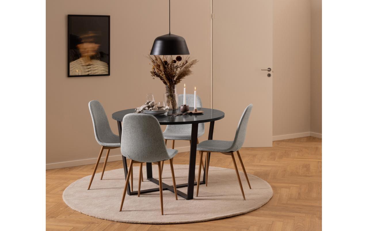 AC Design Stuhl Celia 4 Stück, Hellgrau/Nature