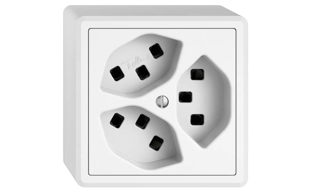 Feller EDIZIOliv AP-Steckdose EDIZIO.liv 3x T23 Weiss