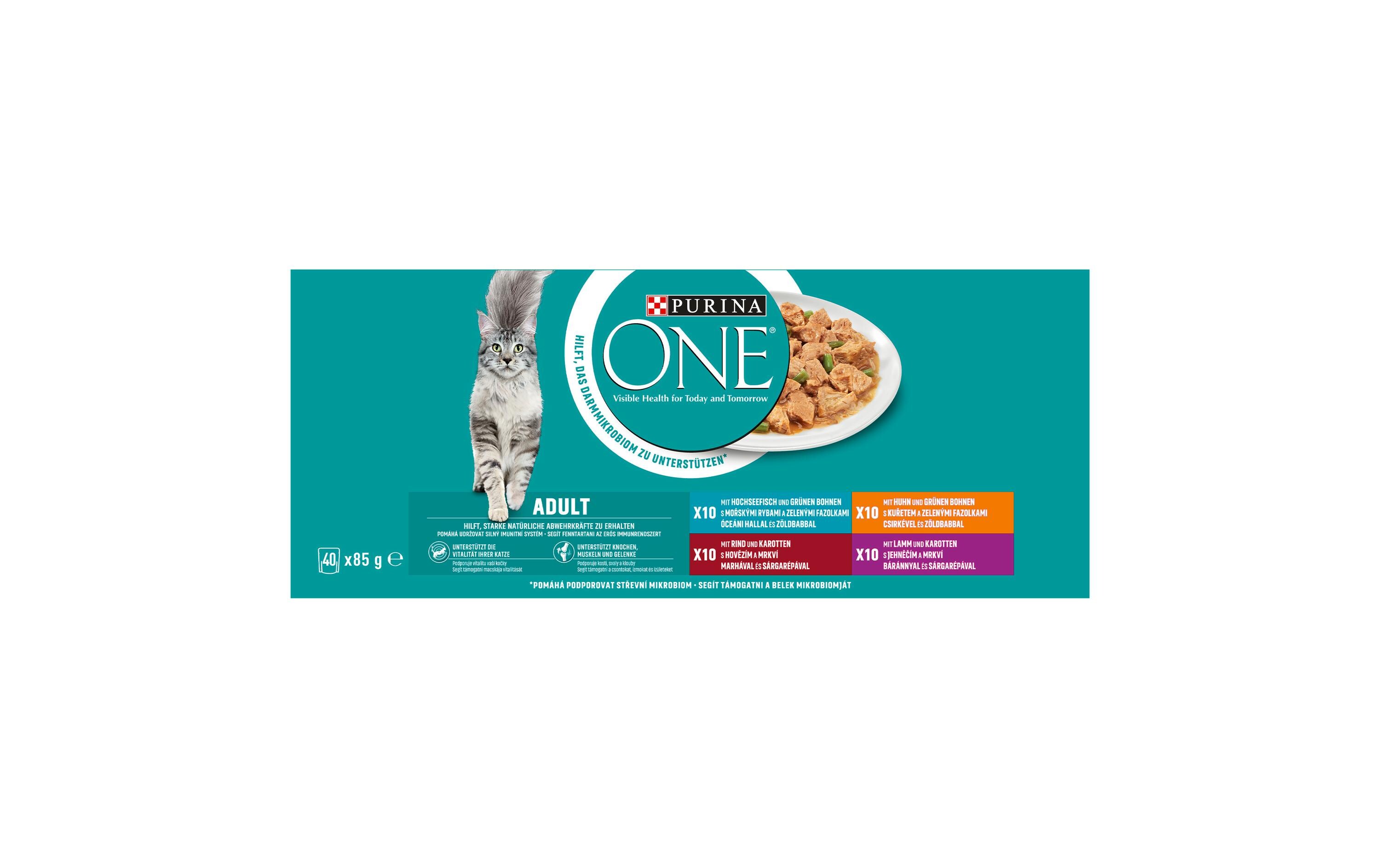 Purina ONE Nassfutter Adult Huhn, Hochseefisch, Rind & Lamm, 40 x 85 g Purina ONE Nassfutter Adult Huhn, Hochseefisch, Rind & Lamm, 40 x 85 g