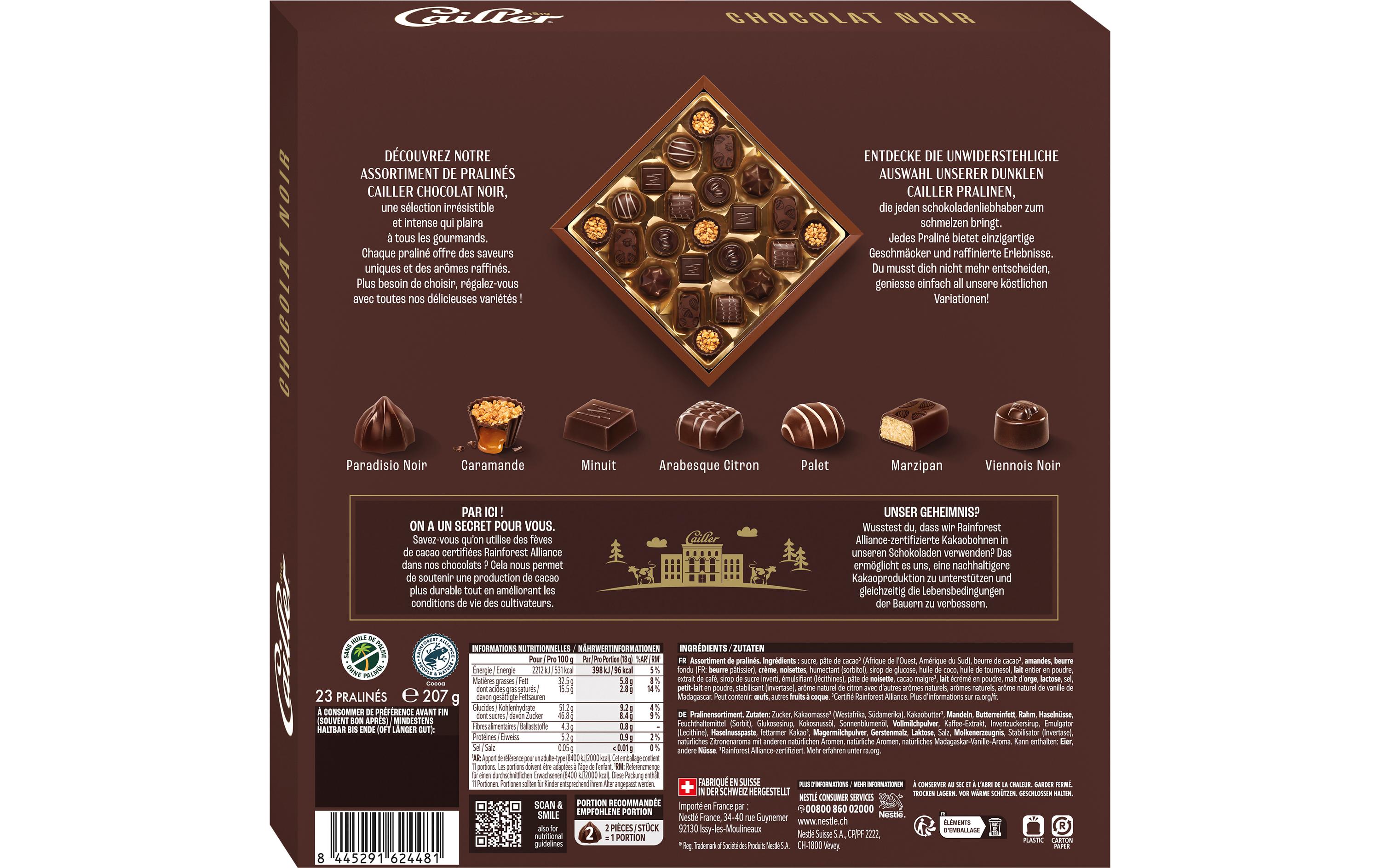 Cailler Pralinen Dunkle Schokolade 207 g