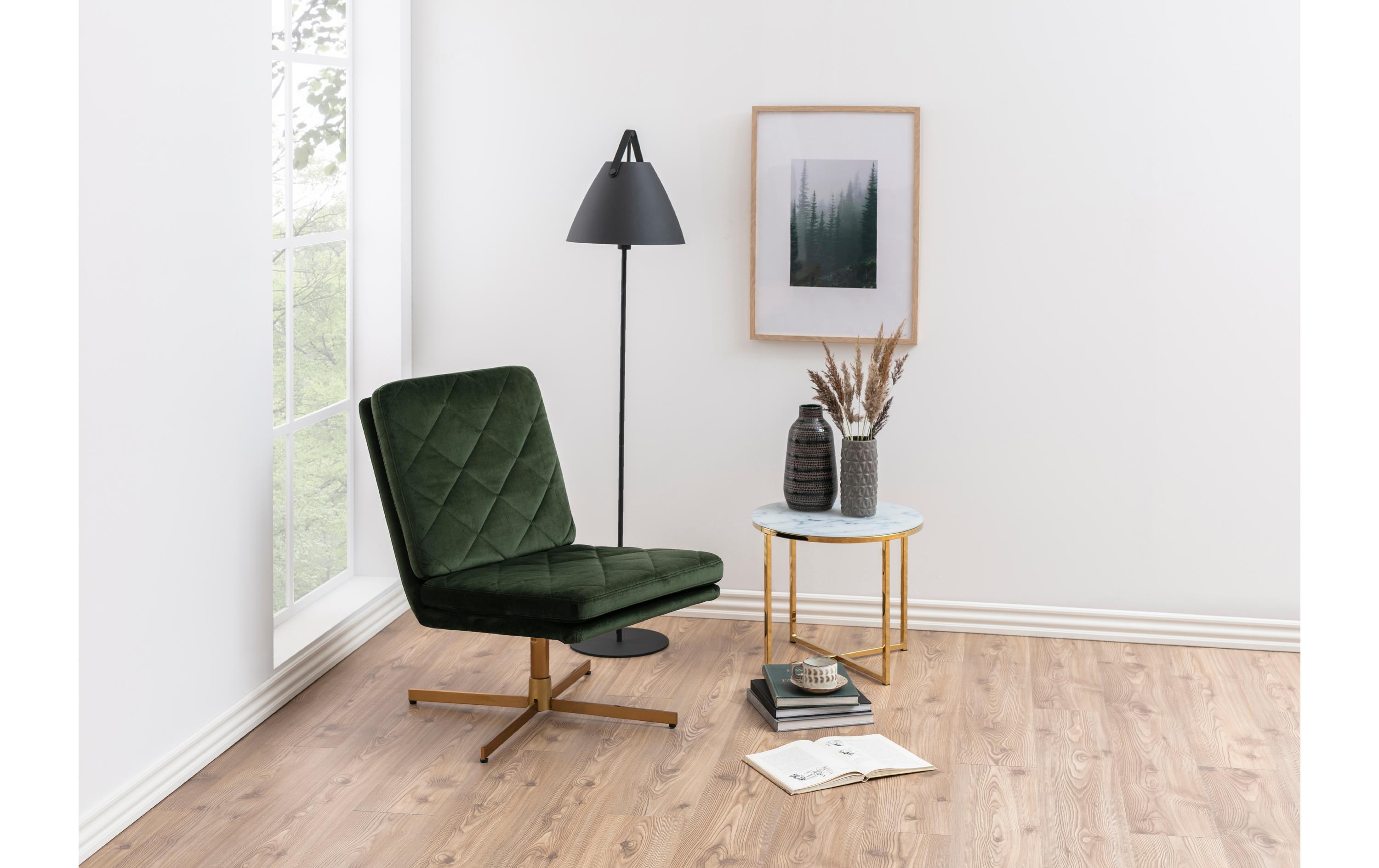 AC Design Couchtisch Alisma Ø 50 x 42 cm, Gold/Weiss