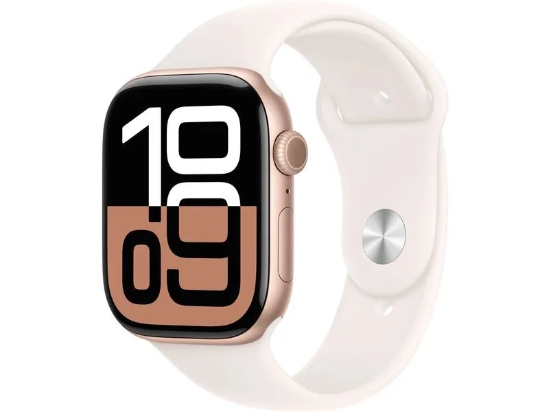 Apple Watch Series 10 46 mm LTE Alu Roségold Sport Weiss M/L Apple Watch Series 10 46 mm LTE Alu Roségold Sport Weiss M/L