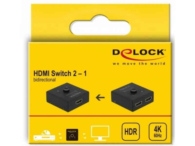 Delock Umschalter 2in-1Out, 1in-2out HDMI 4K/60Hz, Bidirektional Delock Umschalter 2in-1Out, 1in-2out HDMI 4K/60Hz, Bidirektional