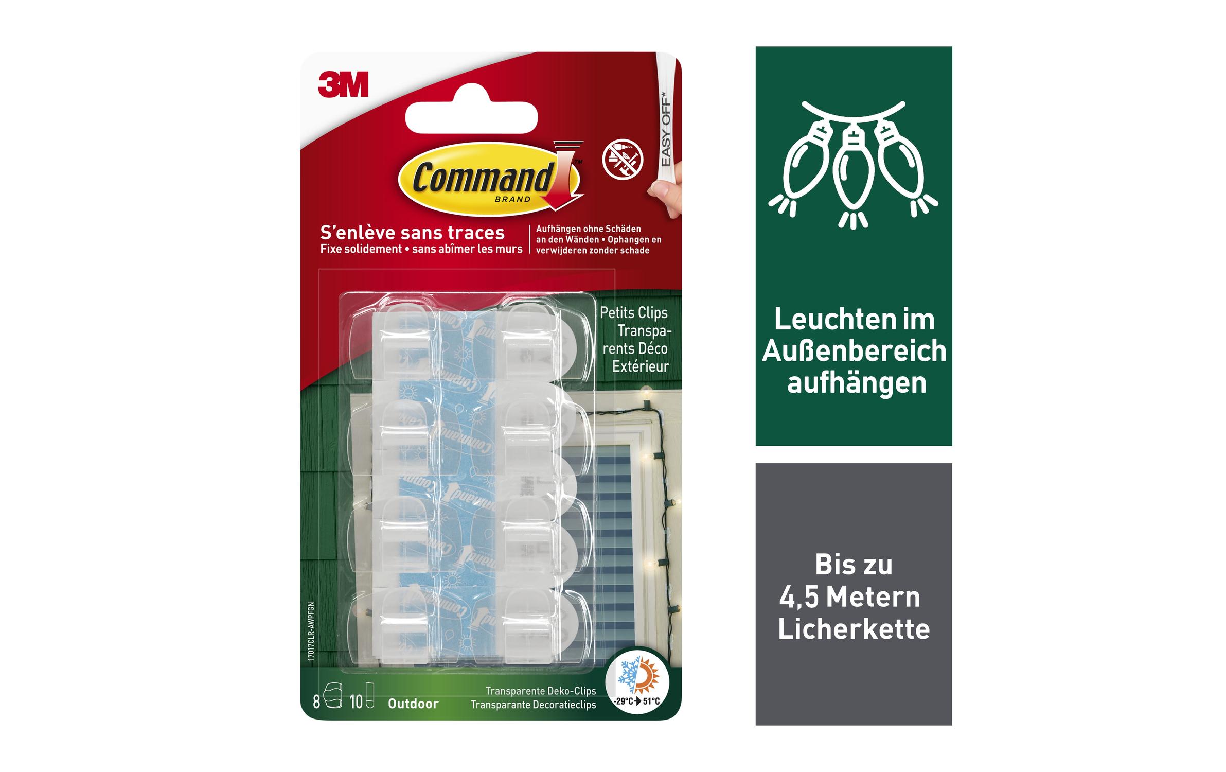 Command Haken Command Outdoor Transparent, 8 Haken