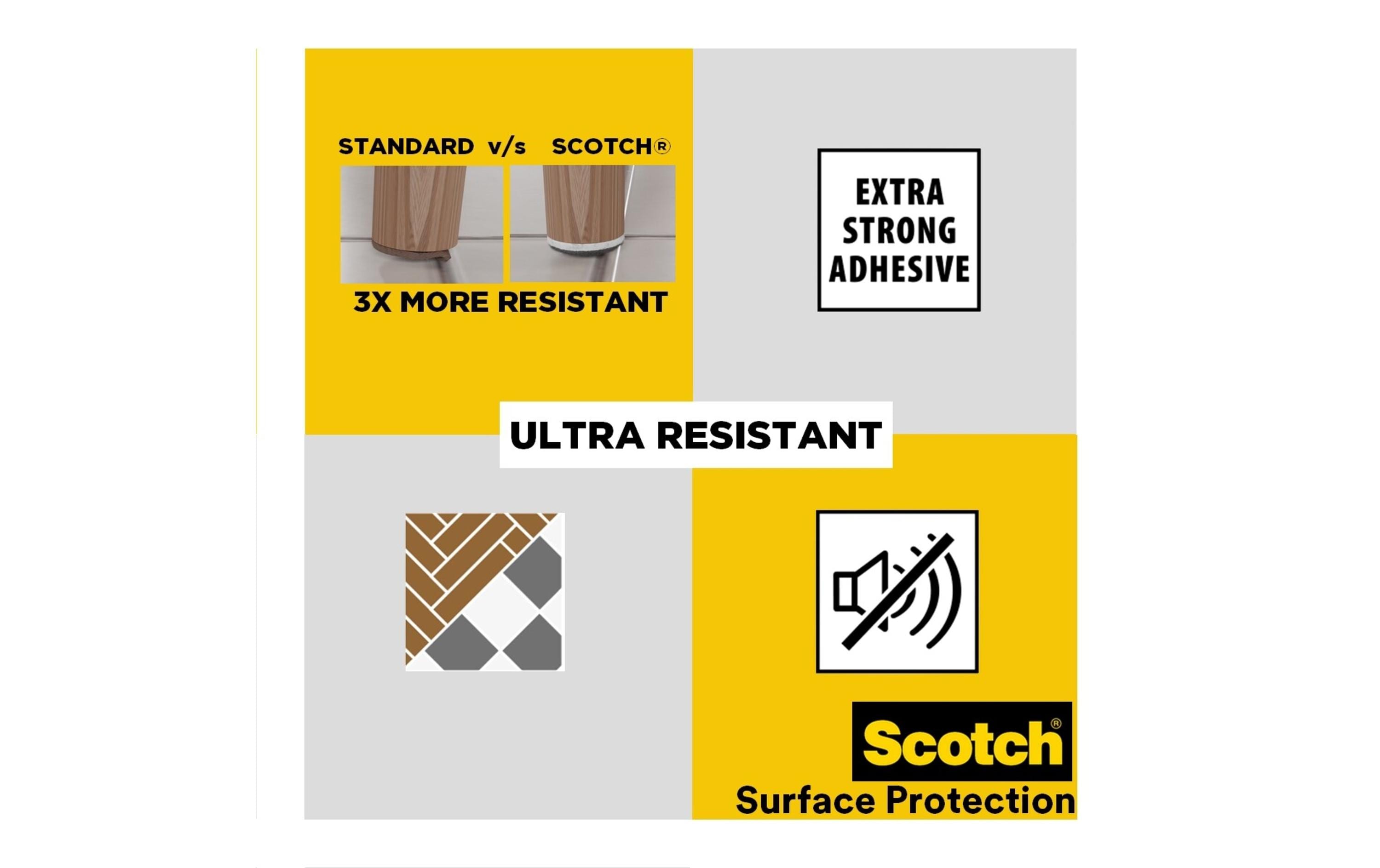 3M Filzgleiter Ultra Resistant, 208 mm x 15 mm, Grau, 4er Pack 3M Filzgleiter Ultra Resistant, 208 mm x 15 mm, Grau, 4er Pack