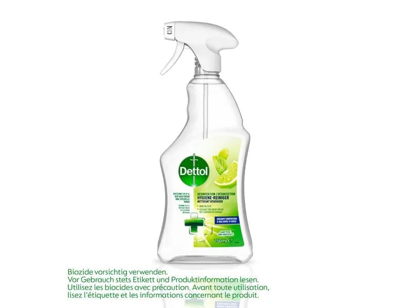 Dettol Desinfektion Hygiene-Reiniger Limetten- & Minze 750 ml Dettol Desinfektion Hygiene-Reiniger Limetten- & Minze 750 ml