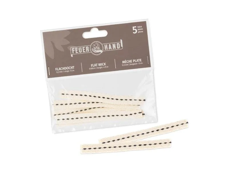 Feuerhand Flachdocht, 1.25 x 12 cm, 5 Stück Feuerhand Flachdocht, 1.25 x 12 cm, 5 Stück