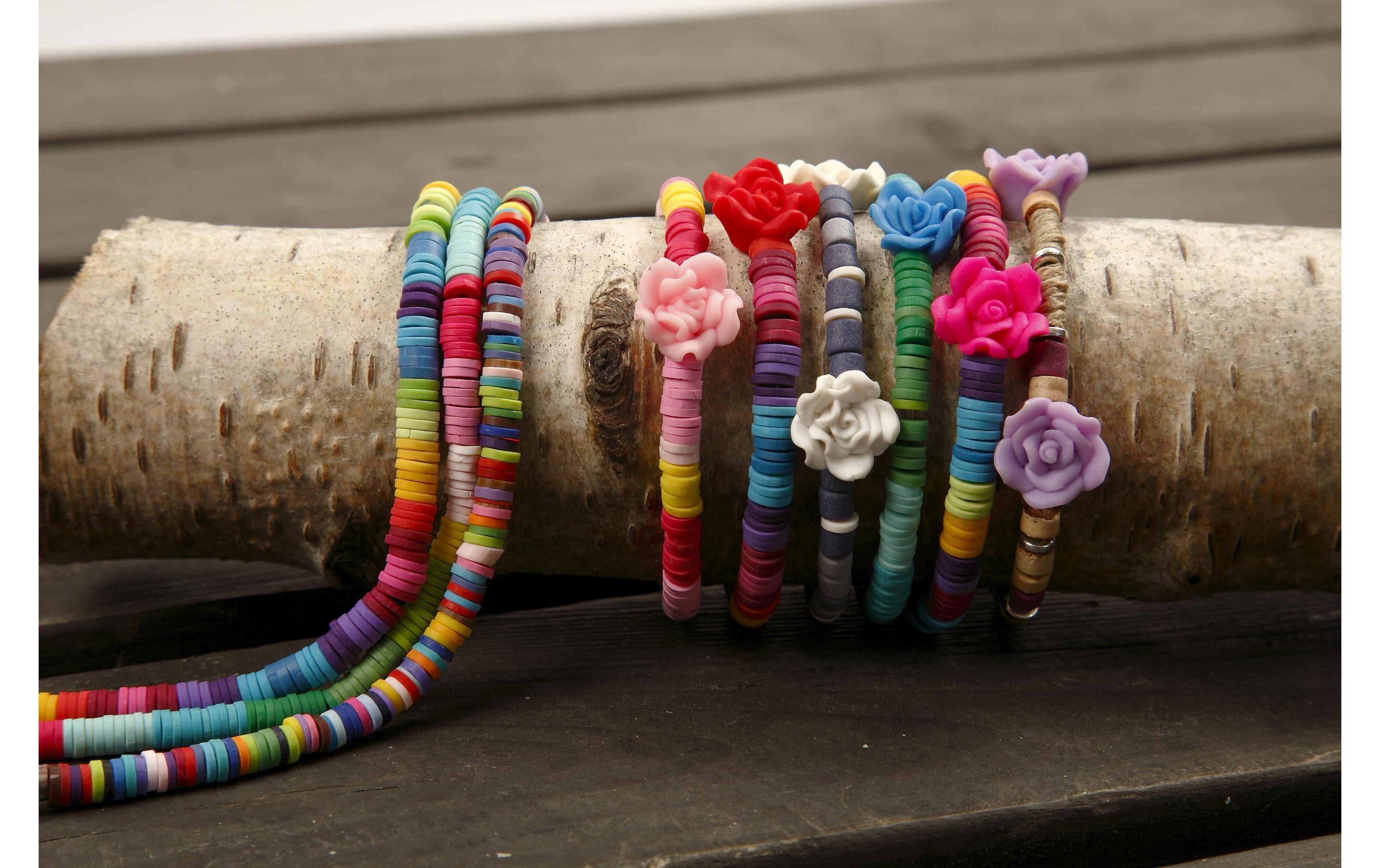 Creativ Company Perlen Rosen aus Ton, 16 x 10 mm, 16 sort.