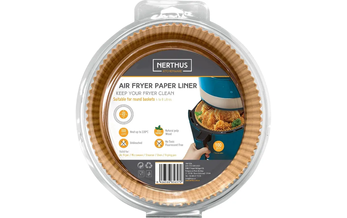 Nerthus Rundes Backpapier für Airfryer 20 cm, 100 Stück Nerthus Rundes Backpapier für Airfryer 20 cm, 100 Stück