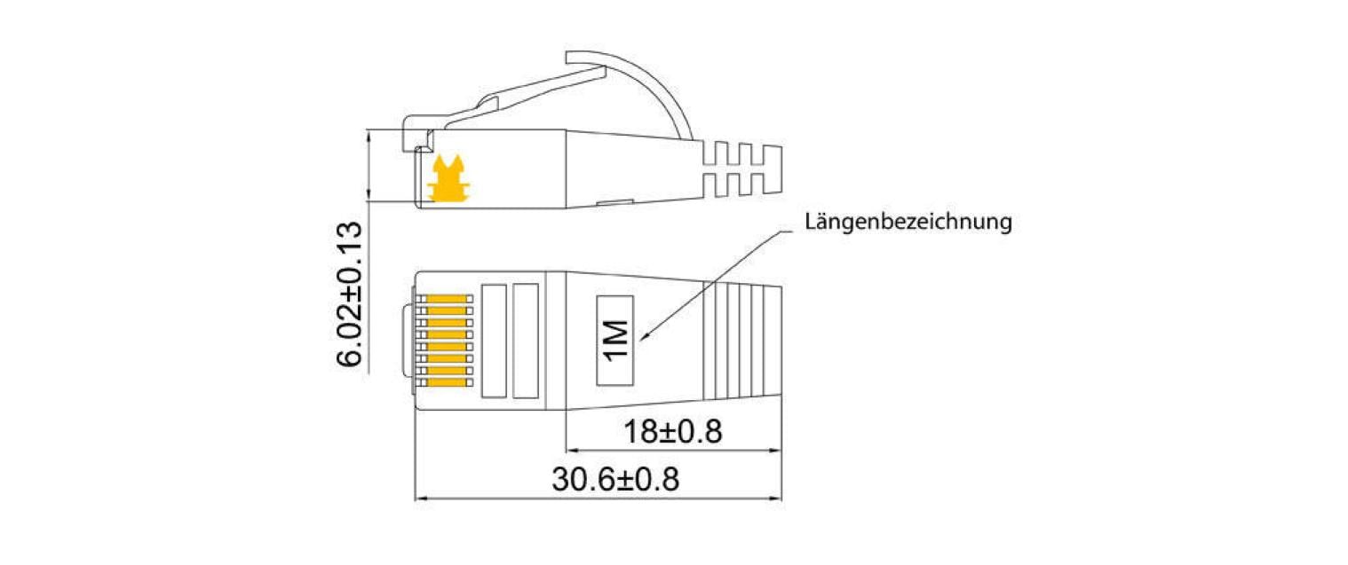 SLIM Slimpatchkabel RJ-45 - RJ-45, Cat 6, STP, 0.75 m, Blau