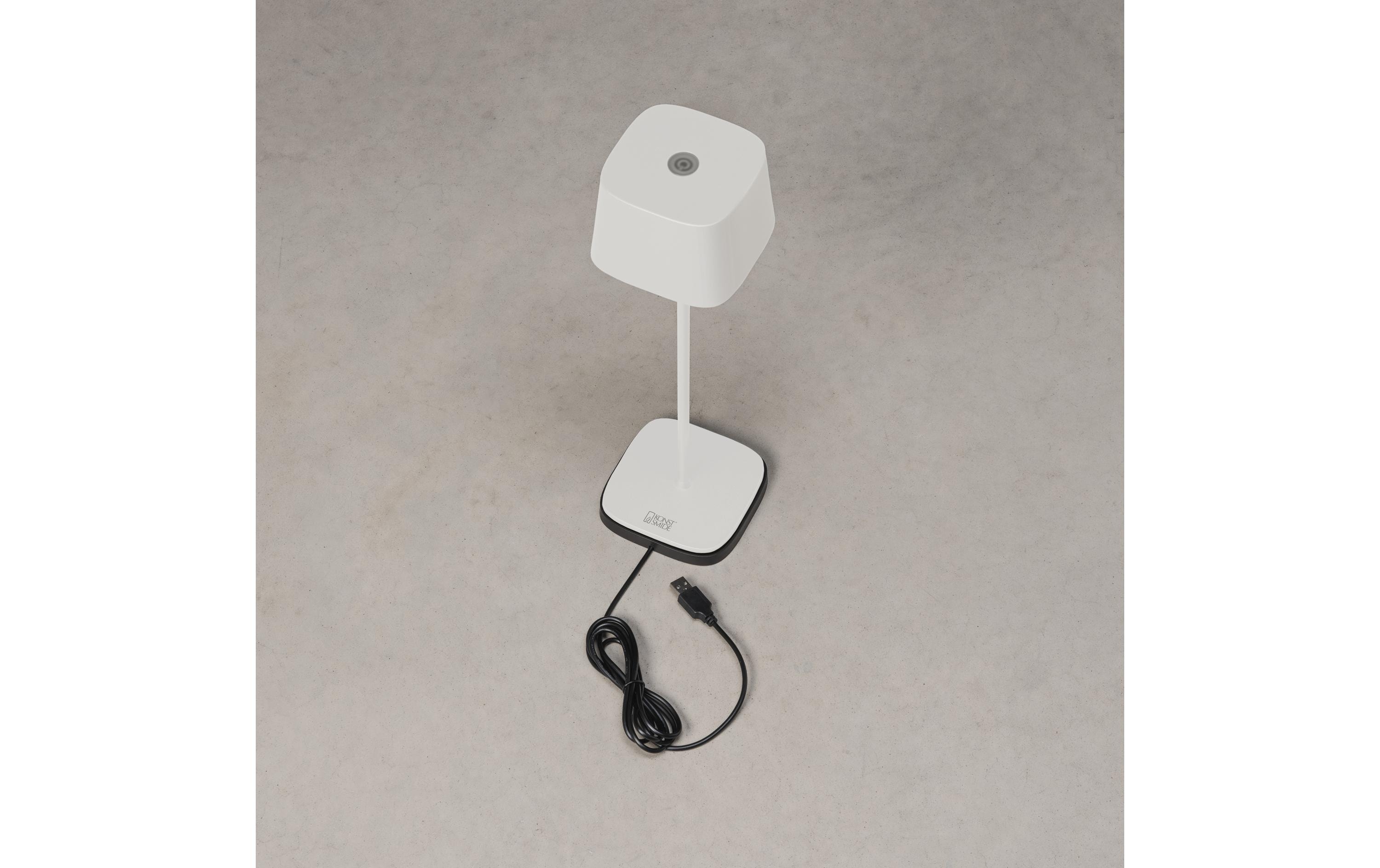 Konstsmide Akku-Tischleuchte Capri USB, 2700-3000 K, 2.2 W, Weiss