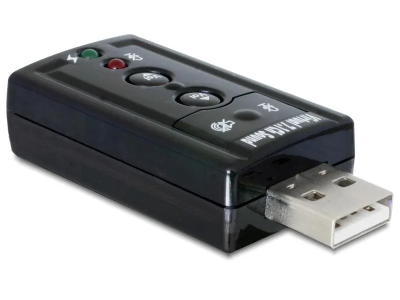 Delock Soundkarte USB2.0, Virtual 7.1, 24Bit/96Khz 3.5 mm In/Out