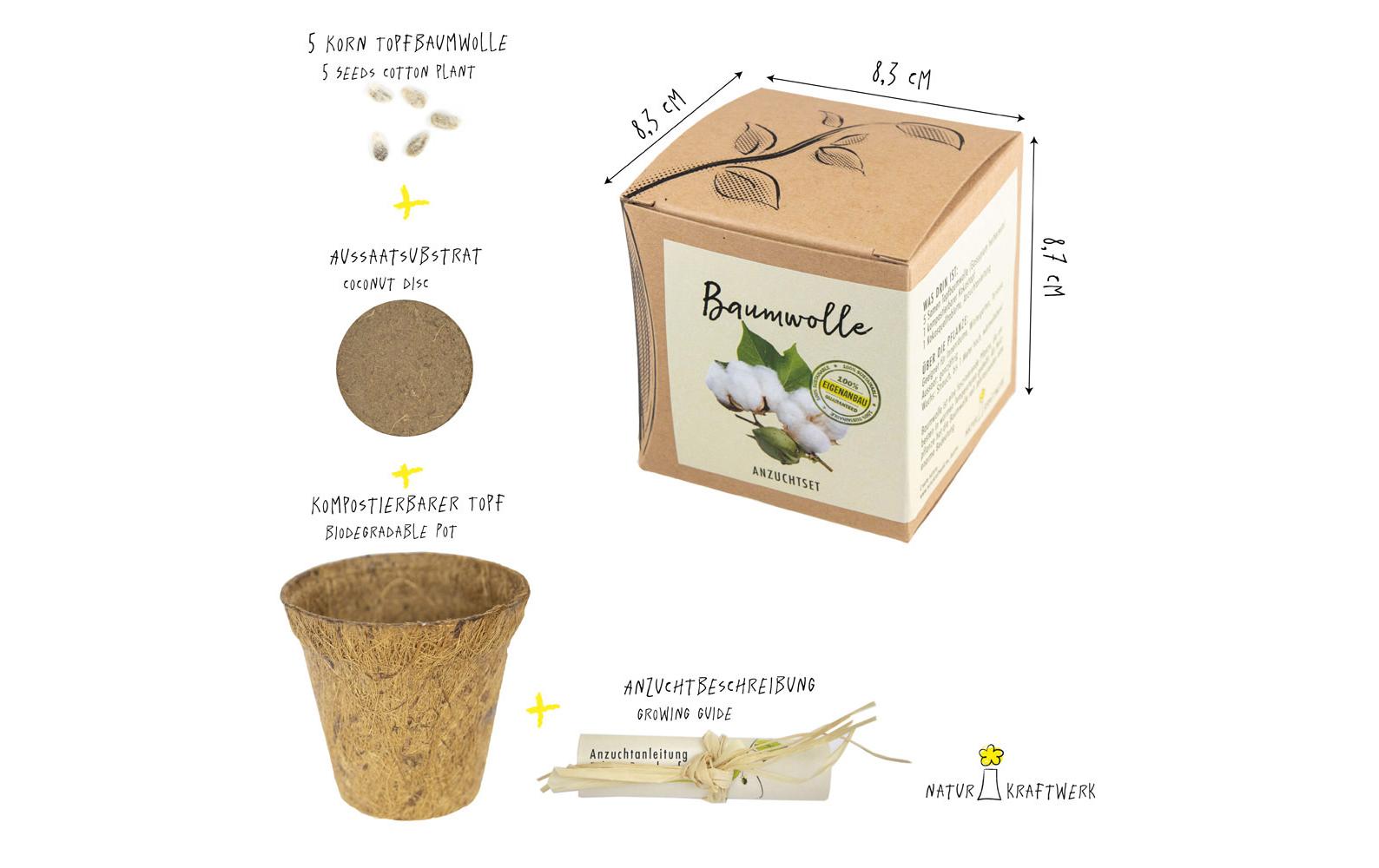 Naturkraftwerk Anzuchtset Saatgut der Topfbaumwolle
