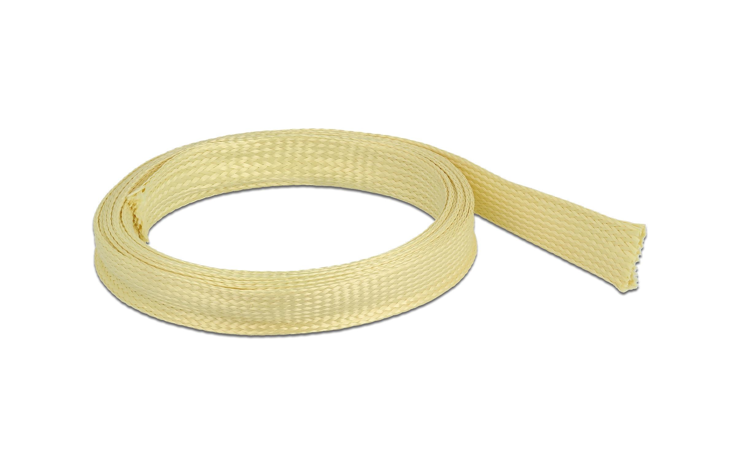 Delock Geflechtschlauch aus Aramid Fasern 2 m x 15 mm Gelb Delock Geflechtschlauch aus Aramid Fasern 2 m x 15 mm Gelb