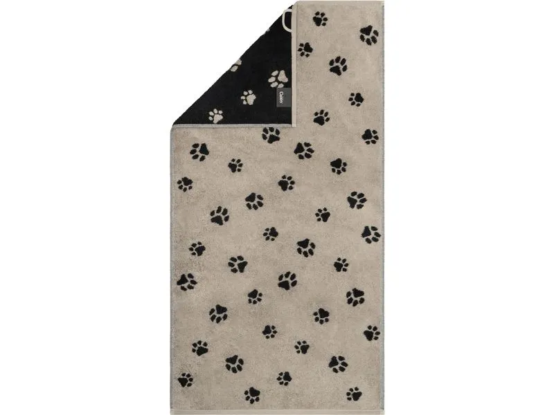 Cawö Duschtuch We Love Dogs Paws, 80 x 150 cm, Schwarz