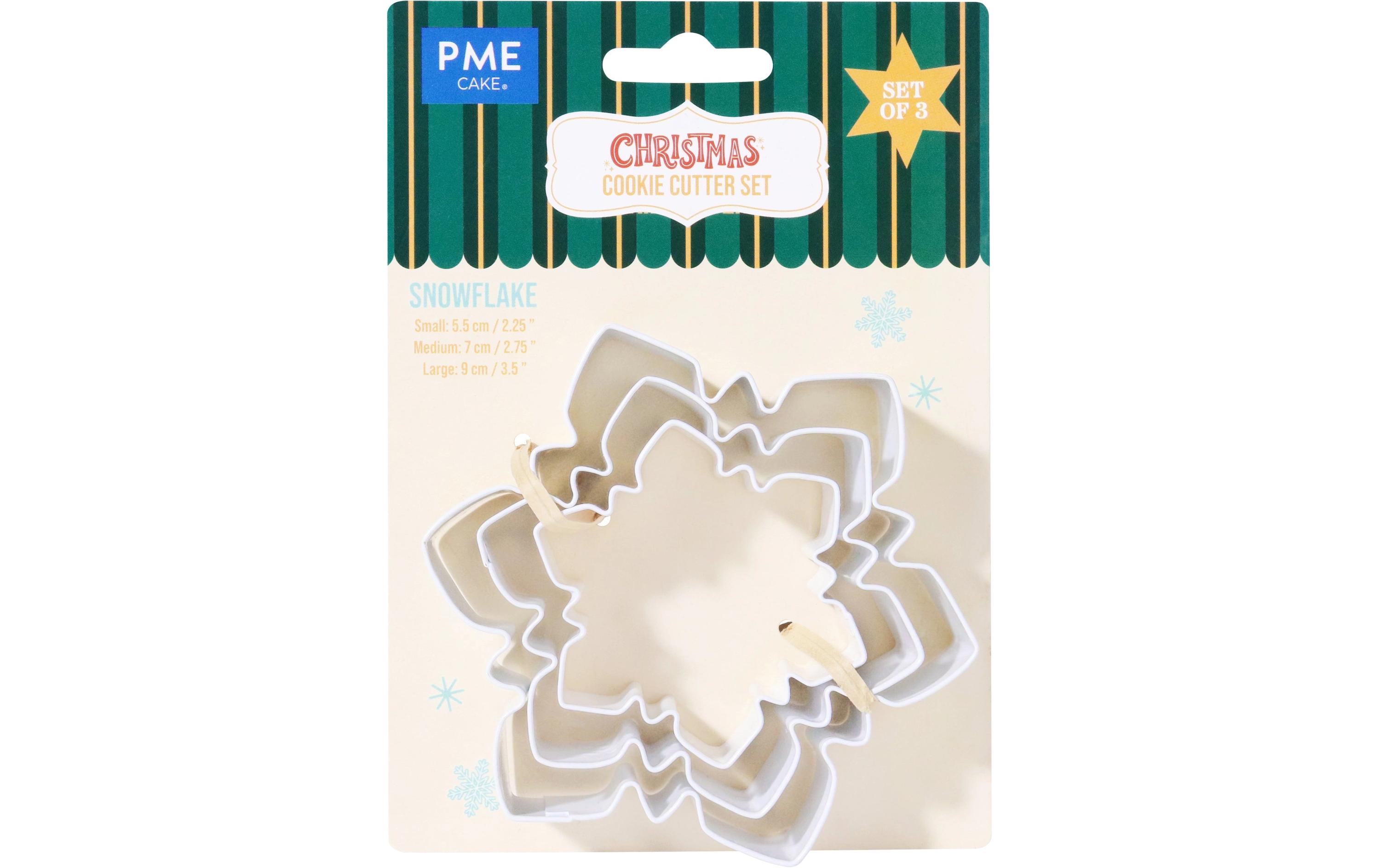 PME Guetzli-Ausstecher Schneeflocke 3 Stück Weiss