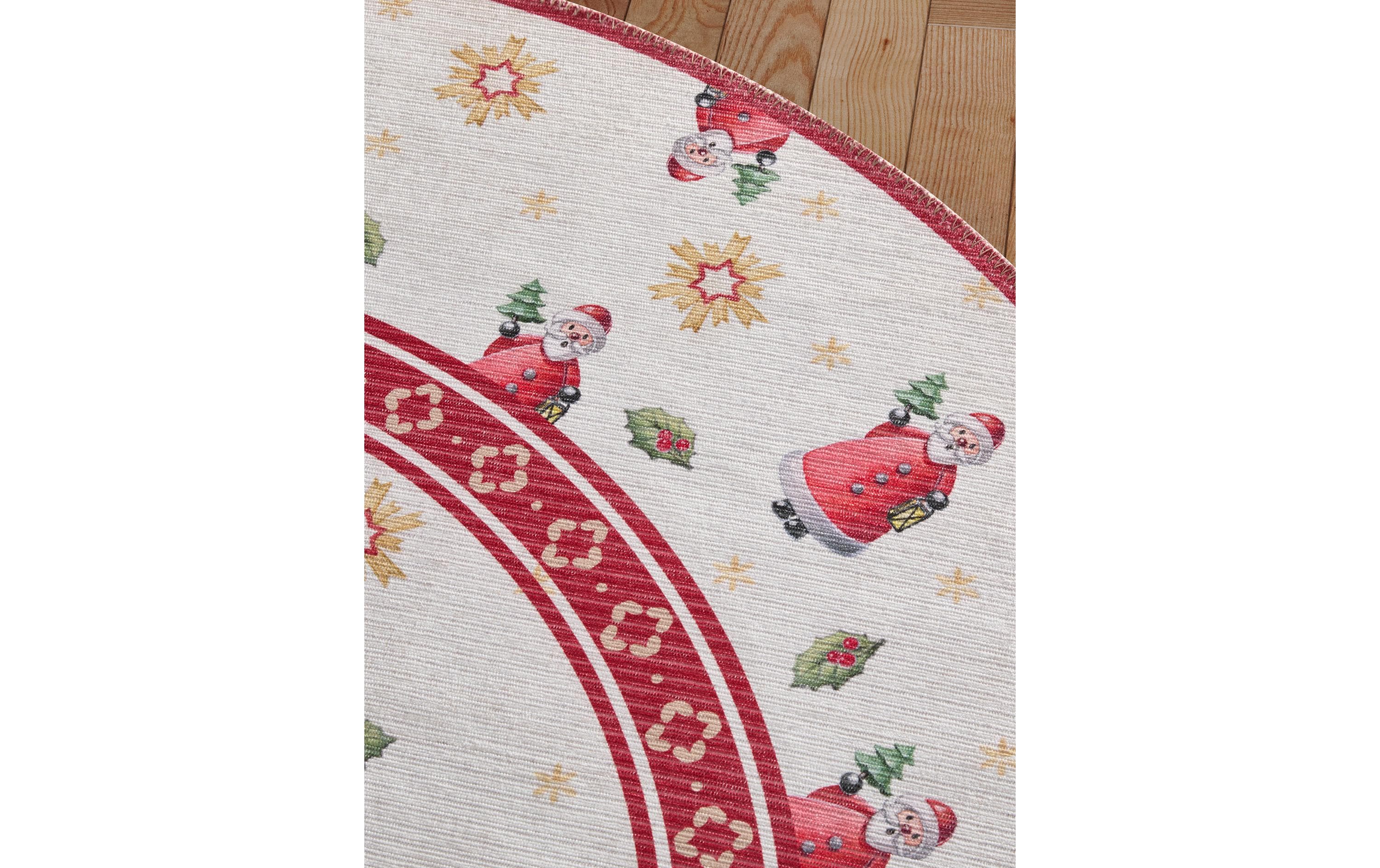Villeroy & Boch Weihnachtsteppich Santa Claus 160 cm, Rot