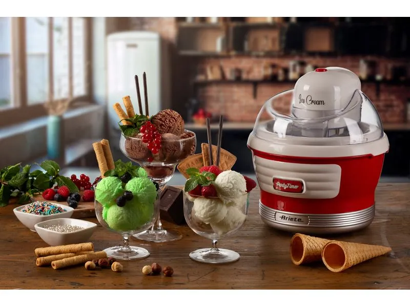 Ariete Glacemaschine Party Time ARI-643-RD 1.5 l, Rot/Weiss Ariete Glacemaschine Party Time ARI-643-RD 1.5 l, Rot/Weiss