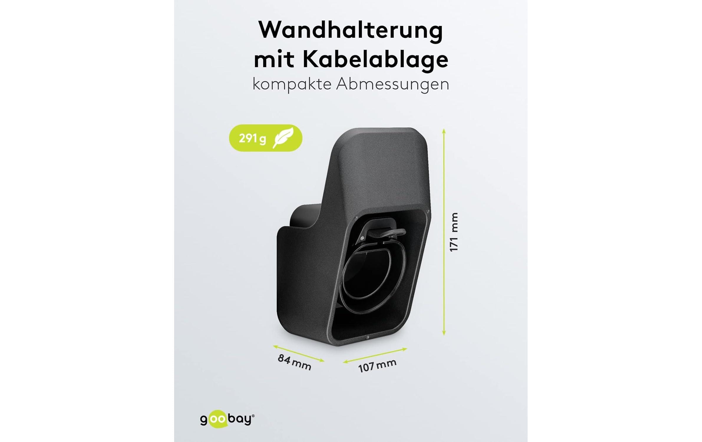 Goobay Wandhalterung mit Kabelablage für Ladekabel Typ-2