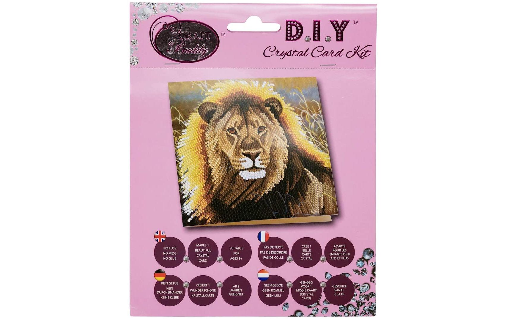CRAFT Buddy Bastelset Crystal Art Card Resting Lion CRAFT Buddy Bastelset Crystal Art Card Resting Lion