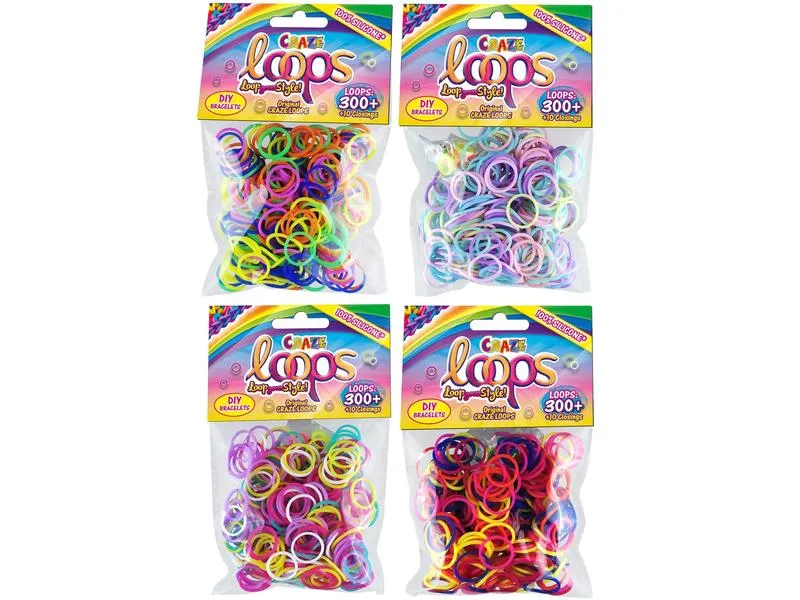 Craze Bastelset Loops Refill Pack - 300 assortiert Craze Bastelset Loops Refill Pack - 300 assortiert