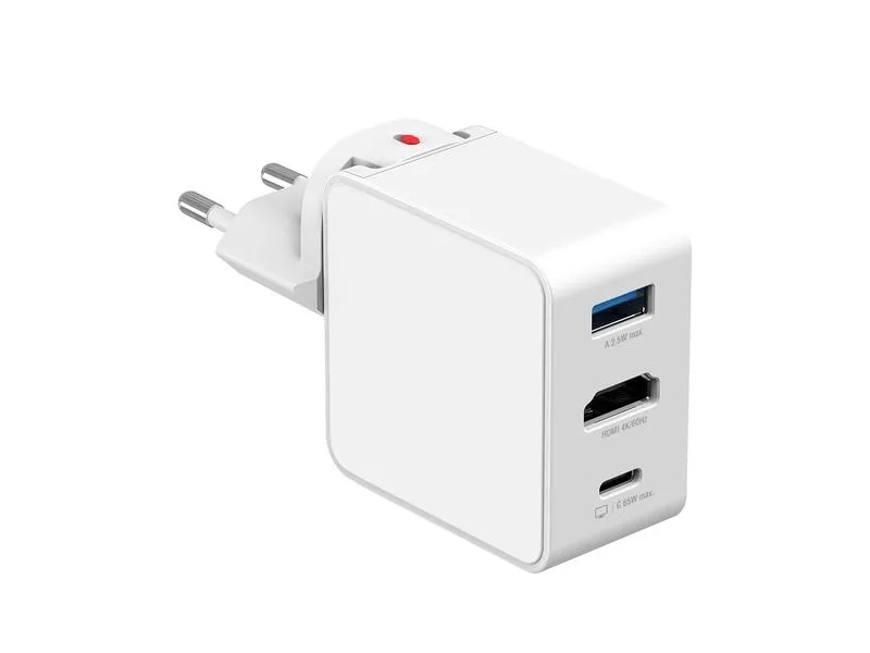 4smarts USB-Wandladegerät 3in1 HDMI Hub GaN Flex 65W Weiss 4smarts USB-Wandladegerät 3in1 HDMI Hub GaN Flex 65W Weiss