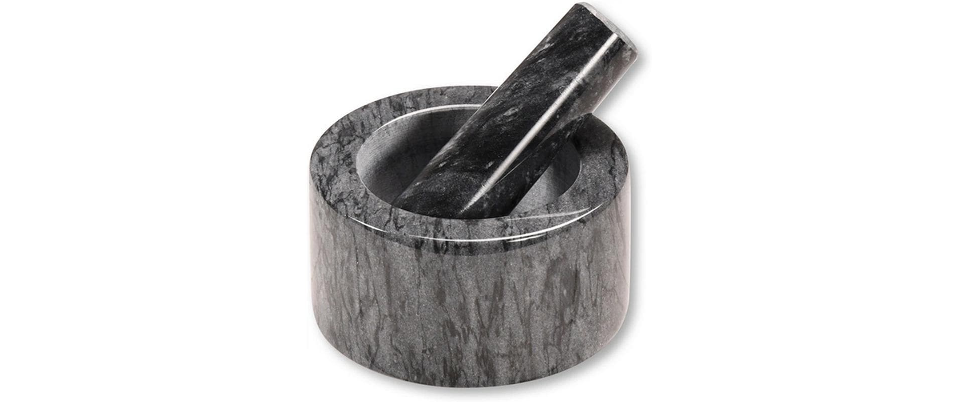 Kesper Mörser mit Stössel Marmor Grau Poliert 13 x 8 cm