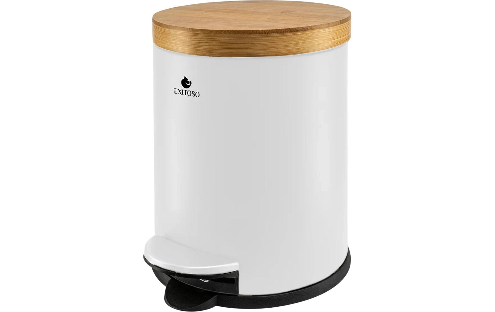 Exitoso Tretmülleimer mit Softclose-Deckel 5 l, Weiss