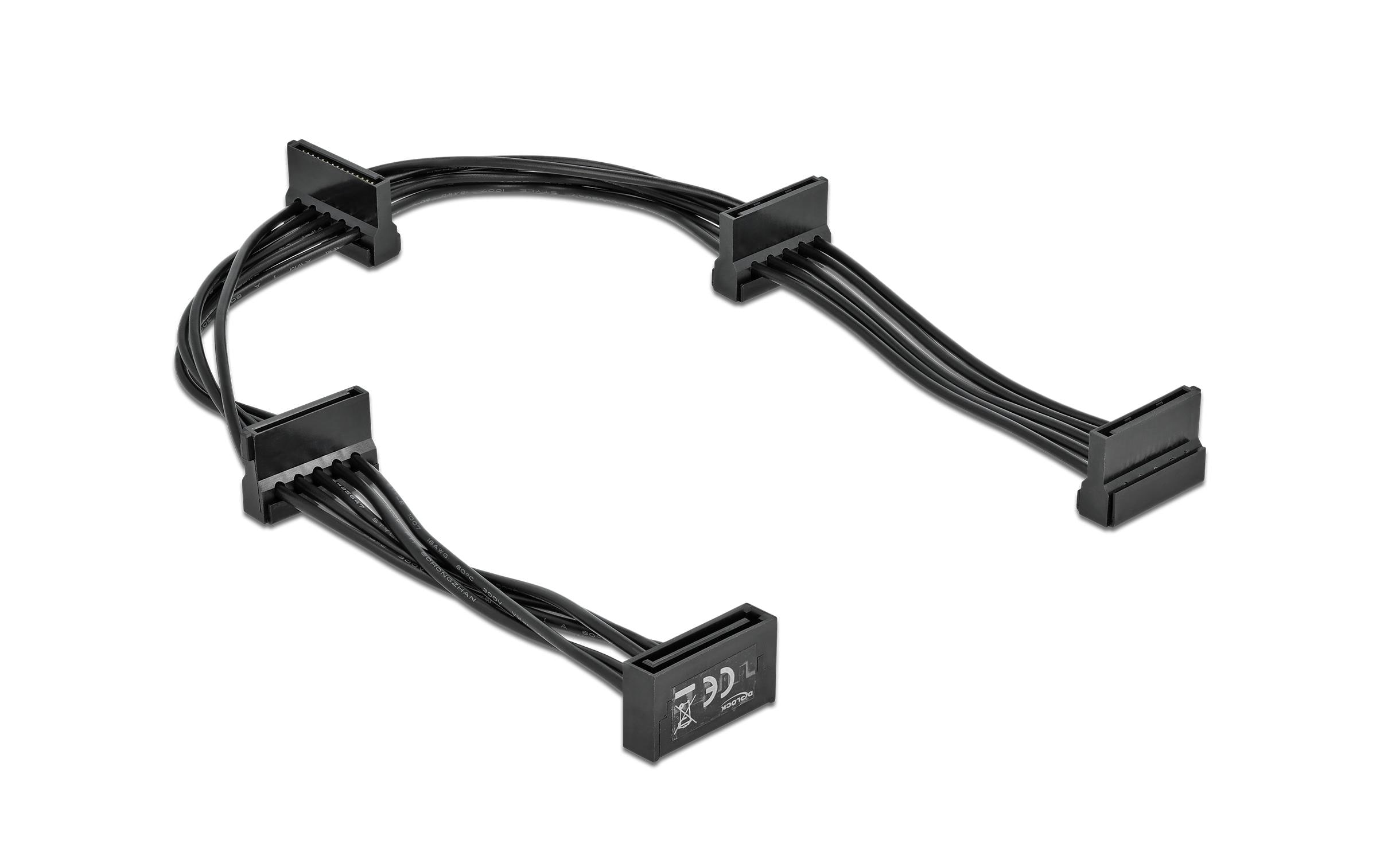Delock Stromkabel SATA - 4x SATA 40 cm, schwarz Delock Stromkabel SATA - 4x SATA 40 cm, schwarz