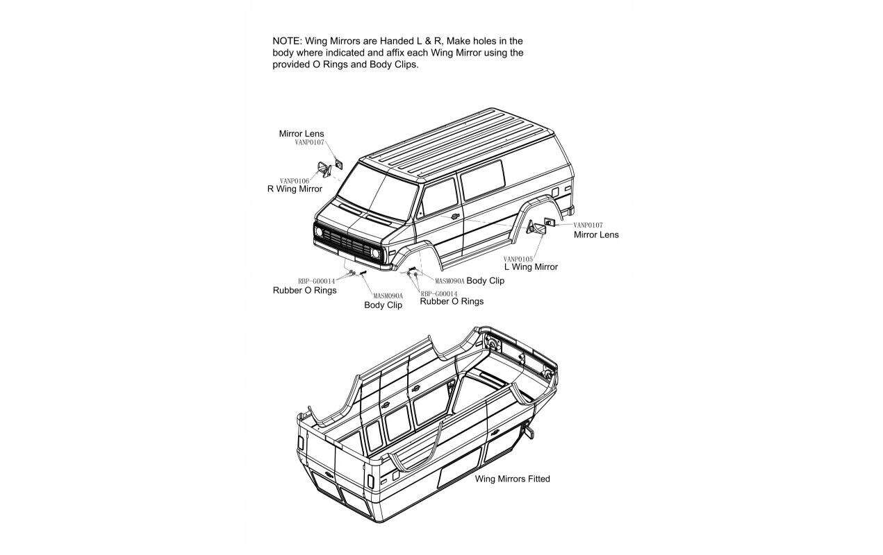 Hobbytech Karosserie SCA-1E Praire Wolf Van, 324 mm, Unlackiert, 1:10