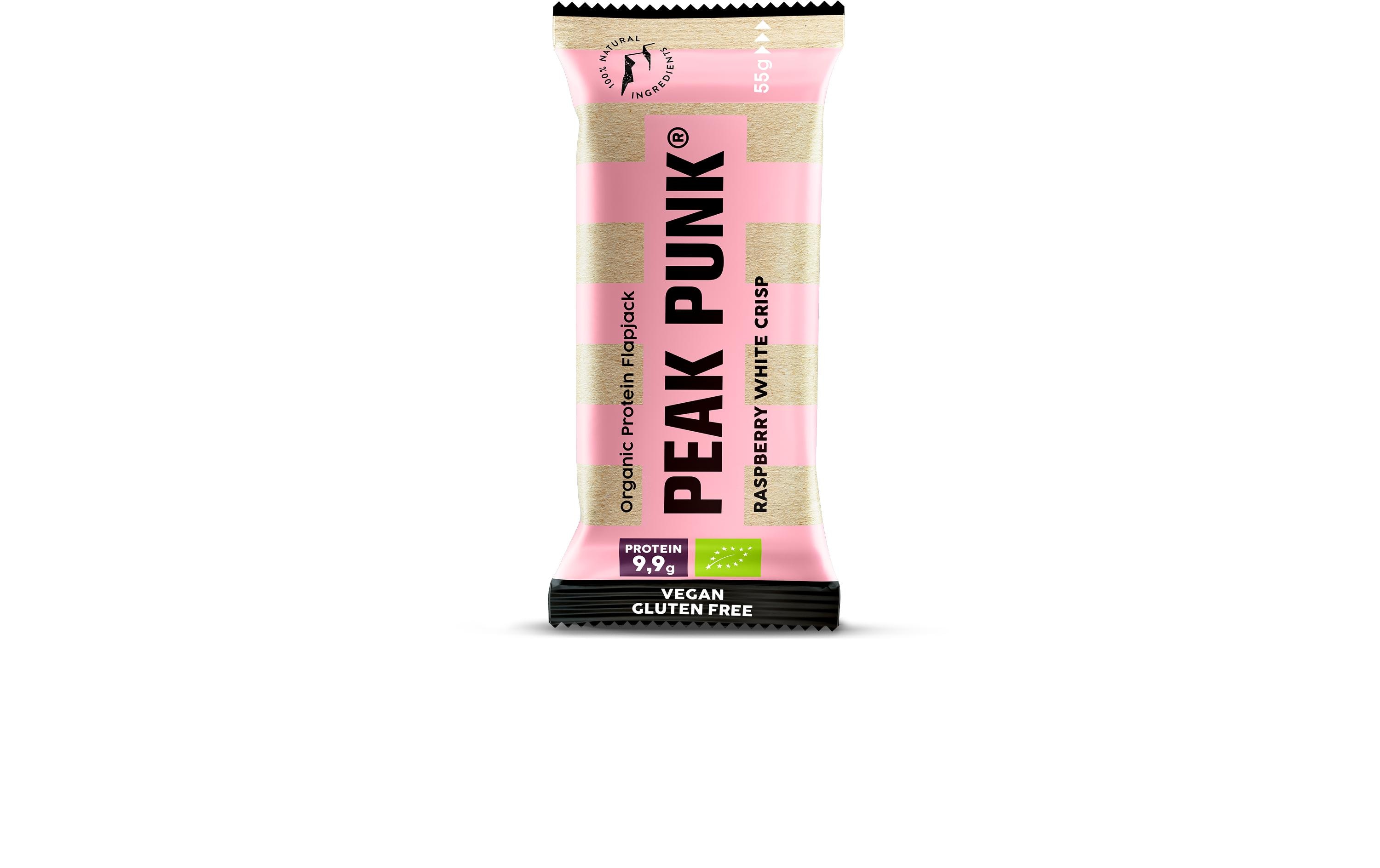 PEAK PUNK Bio Oat Protein – Raspberry White Crisp 12 x 55 g