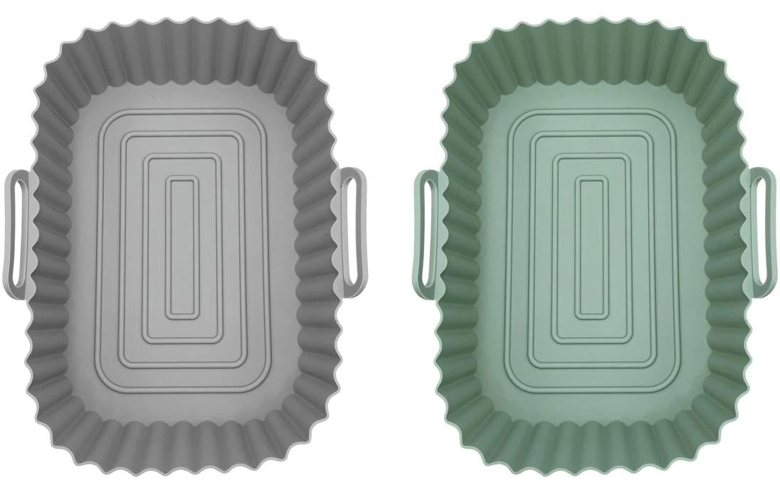 GOURMETmaxx Auflaufform-Set 2 Stück Eckig, Grau/Mint,1500 ml