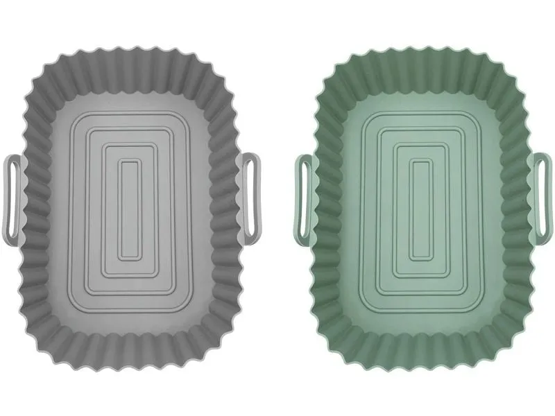 GOURMETmaxx Auflaufform-Set 2 Stück Eckig, Grau/Mint,1500 ml