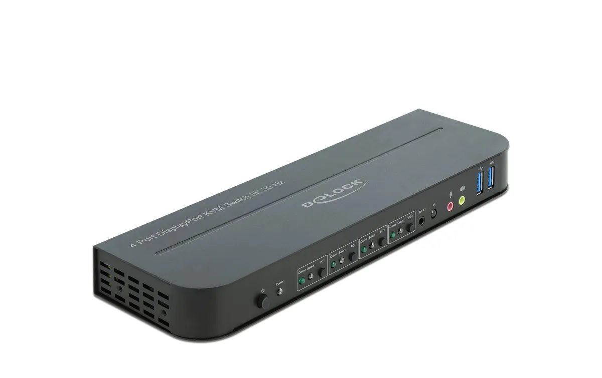 Delock KVM Switch 4 Port Displayport mit USB 3.0 und Audio 8k 30Hz Delock KVM Switch 4 Port Displayport mit USB 3.0 und Audio 8k 30Hz