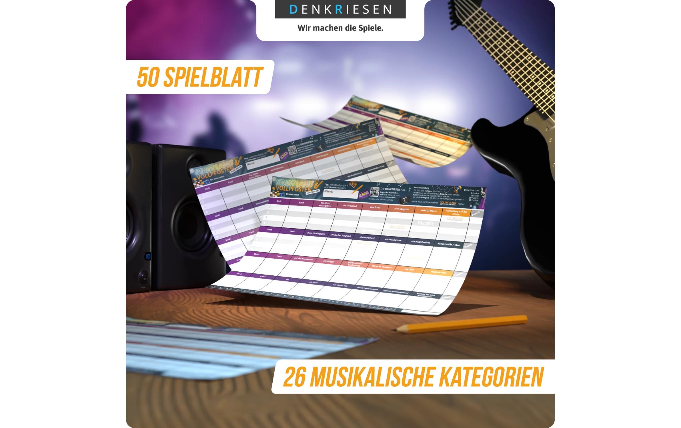 Denkriesen Familienspiel Stadt Land Vollpfosten Music Edition -DE-