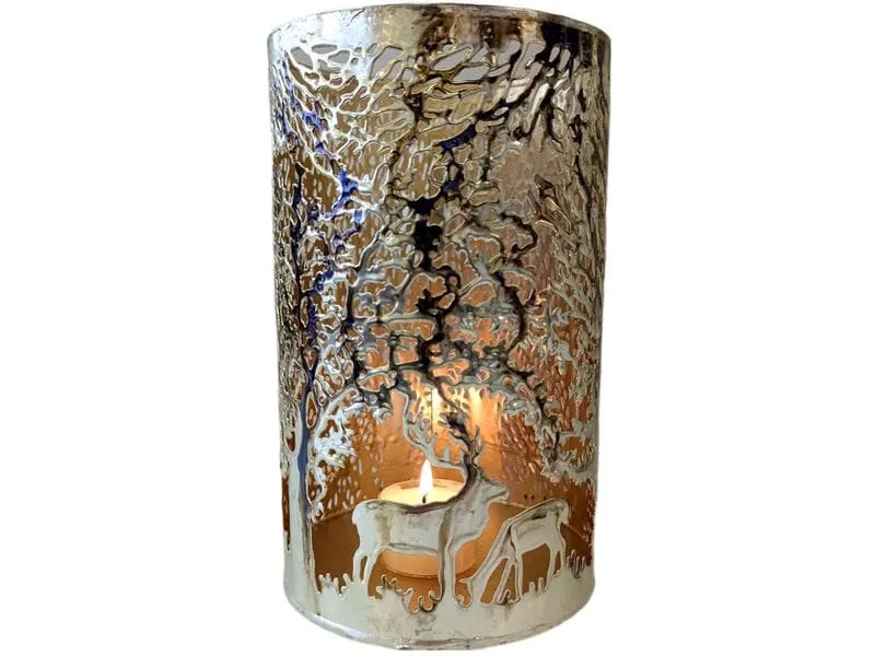 CHALET Windlicht Hirschkrönung L 15 x 15 x 20 cm, Silber CHALET Windlicht Hirschkrönung L 15 x 15 x 20 cm, Silber