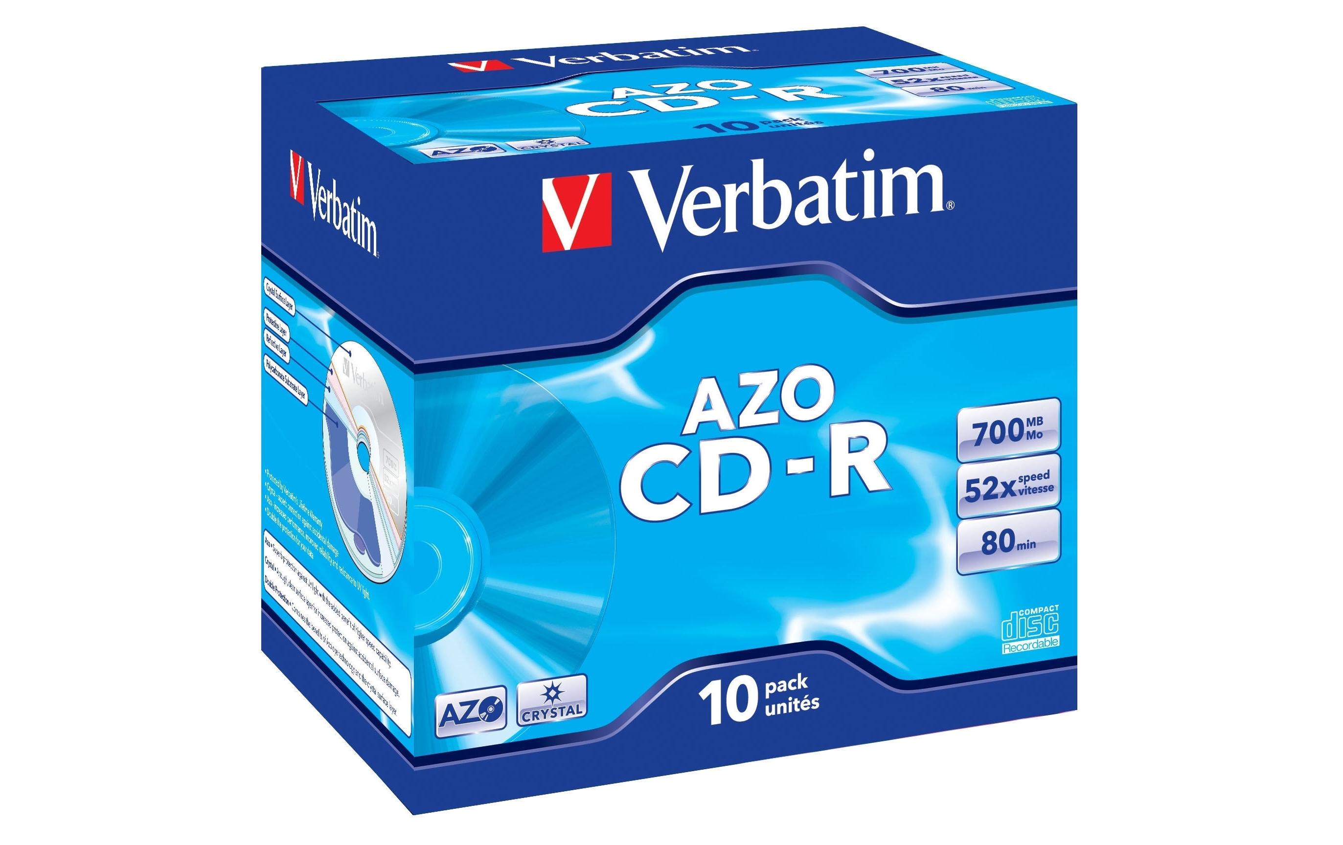 Verbatim CD-R AZO 0.7 GB, Jewelcase (10 Stück) Verbatim CD-R AZO 0.7 GB, Jewelcase (10 Stück)